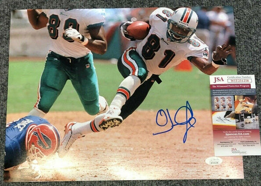 MVP Authentics Miami Dolphins Oj Mcduffie Autographed Signed 11X14 Photo Jsa  Coa 71.10 sports jersey framing , jersey framing