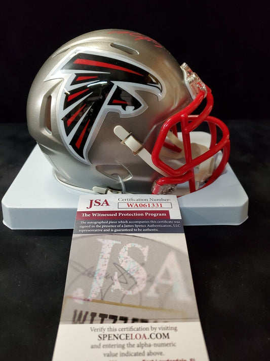 MVP Authentics Atlanta Falcons Michael Vick Autographed Signed Flash Mini Helmet Jsa Coa 112.50 sports jersey framing , jersey framing