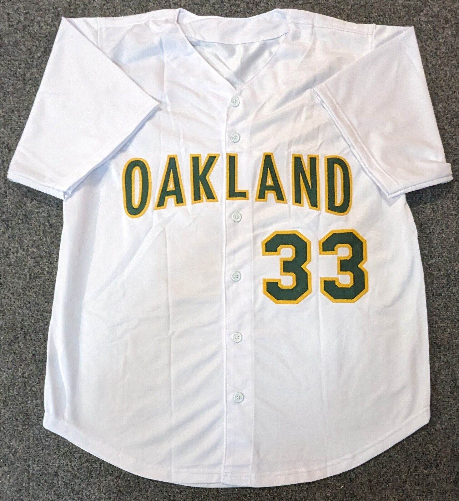 Jose Canseco Oakland Athletics Autographed Yellow Mitchell & Ness Replica  Jersey with 1989 WS Champs Inscription
