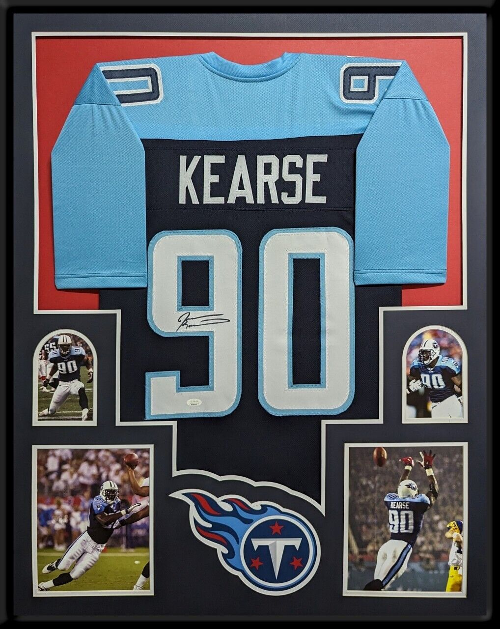 MVP Authentics Framed Tennessee Titans Jevon Kearse Autographed Signed Jersey Jsa Coa 472.50 sports jersey framing , jersey framing