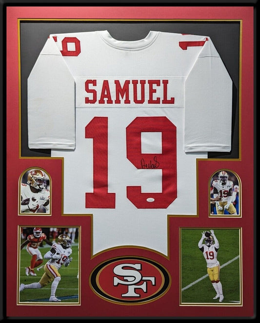 MVP Authentics Framed San Francisco 49Ers Deebo Samuel Autographed Signed Jersey Jsa Coa 427.50 sports jersey framing , jersey framing