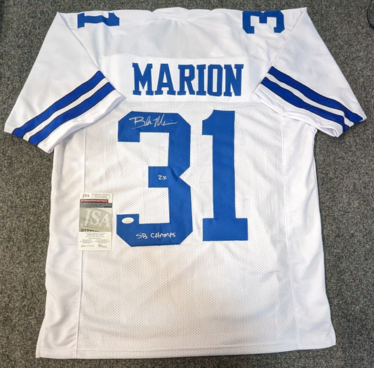 MVP Authentics Dallas Cowboys Brock Marion Autographed Signed Jersey Jsa  Coa 90 sports jersey framing , jersey framing