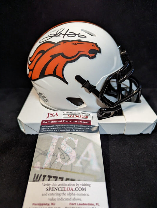 MVP Authentics Denver Broncos Clinton Portis Autographed Signed Lunar Mini Helmet Jsa Coa 89.10 sports jersey framing , jersey framing