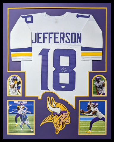 Justin Jefferson Minnesota Vikings Autographed Black Custom Jersey – Sports- Autographs.com