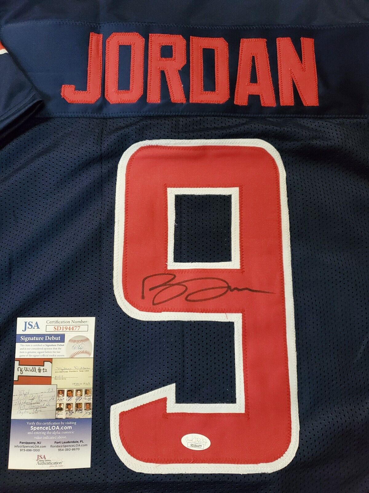 MVP Authentics Houston Texans Brevin Jordan Autographed Signed Jersey Jsa  Coa 103.50 sports jersey framing , jersey framing