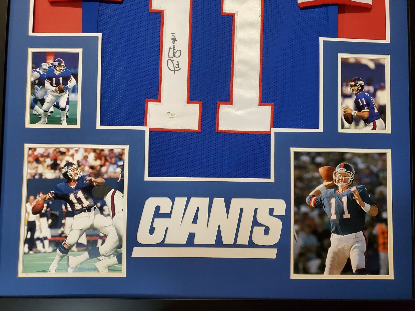 Phil Simms Signed NY Giants Jersey Framed 44x36 Auto Super Bowl MVP JSA COA