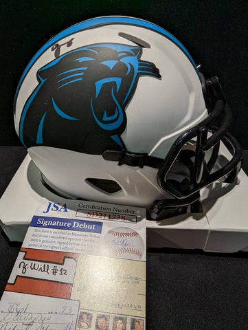 Carolina Panthers Brian Burns Signed Lunar Mini Helmet Jsa