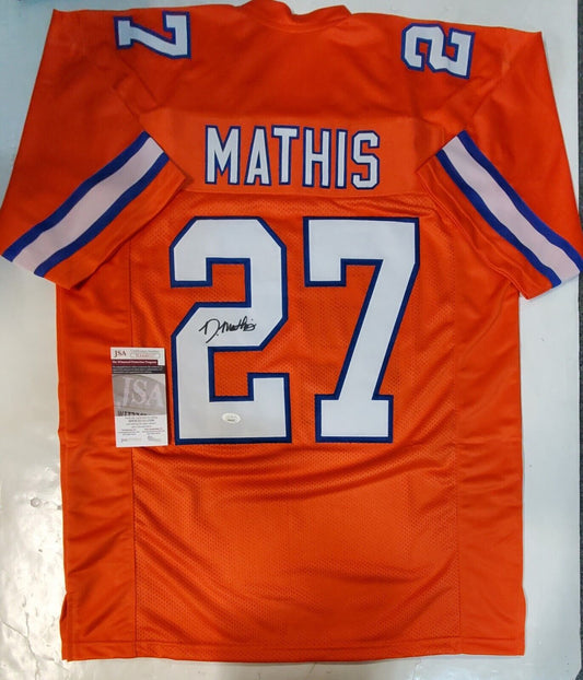 MVP Authentics Denver Broncos Damarri Mathis Autographed Signed Jersey Jsa Coa 112.50 sports jersey framing , jersey framing