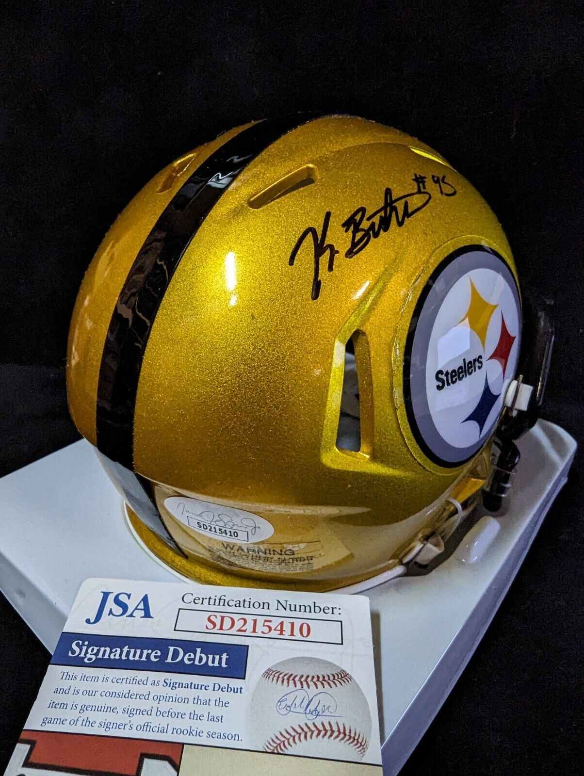 MVP Authentics Pittsburgh Steelers Keeanu Benton Autographed Flash Mini Helmet Jsa Coa 90 sports jersey framing , jersey framing