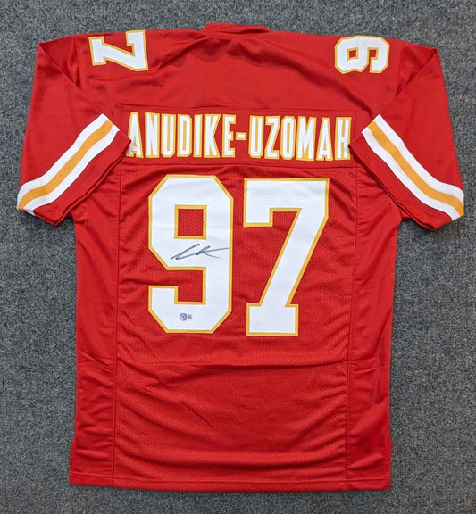 MVP Authentics Kansas City Chiefs Felix Anudike-Uzomah Autographed Signed Jersey Beckett Holo 135 sports jersey framing , jersey framing