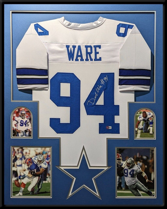 MVP Authentics Framed Dallas Cowboys Demarcus Ware Autographed Signed Jersey Beckett Holo 652.50 sports jersey framing , jersey framing