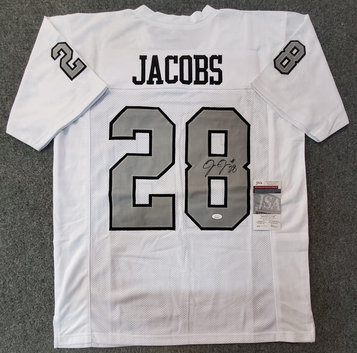 MVP Authentics Las Vegas Raiders Josh Jacobs Autographed Signed Jersey Jsa Coa 135 sports jersey framing , jersey framing