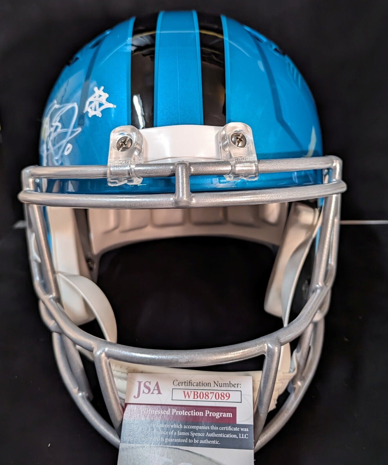 MVP Authentics Carolina Panthers Brian Burns Signed Inscribed Full Size Flash Rep Helmet Jsa 337.50 sports jersey framing , jersey framing