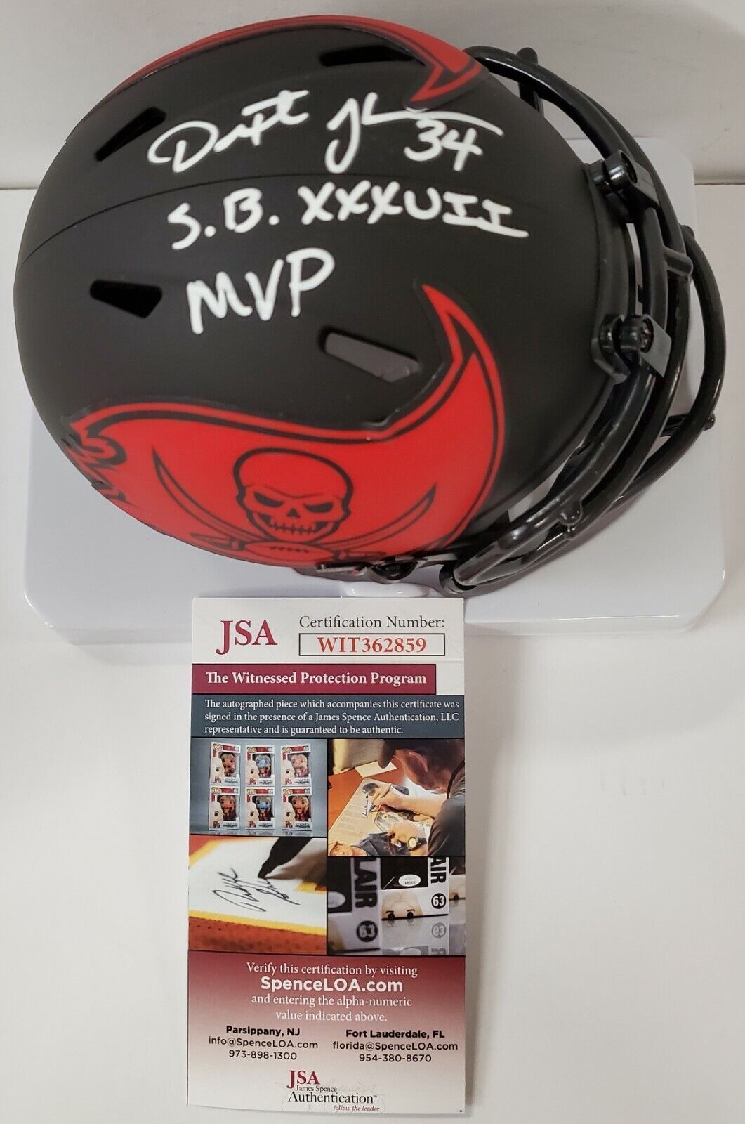 MVP Authentics Dexter Jackson Autographed Inscribed Tampa Bay Bucs Eclipse Mini Helmet Jsa Coa 116.10 sports jersey framing , jersey framing