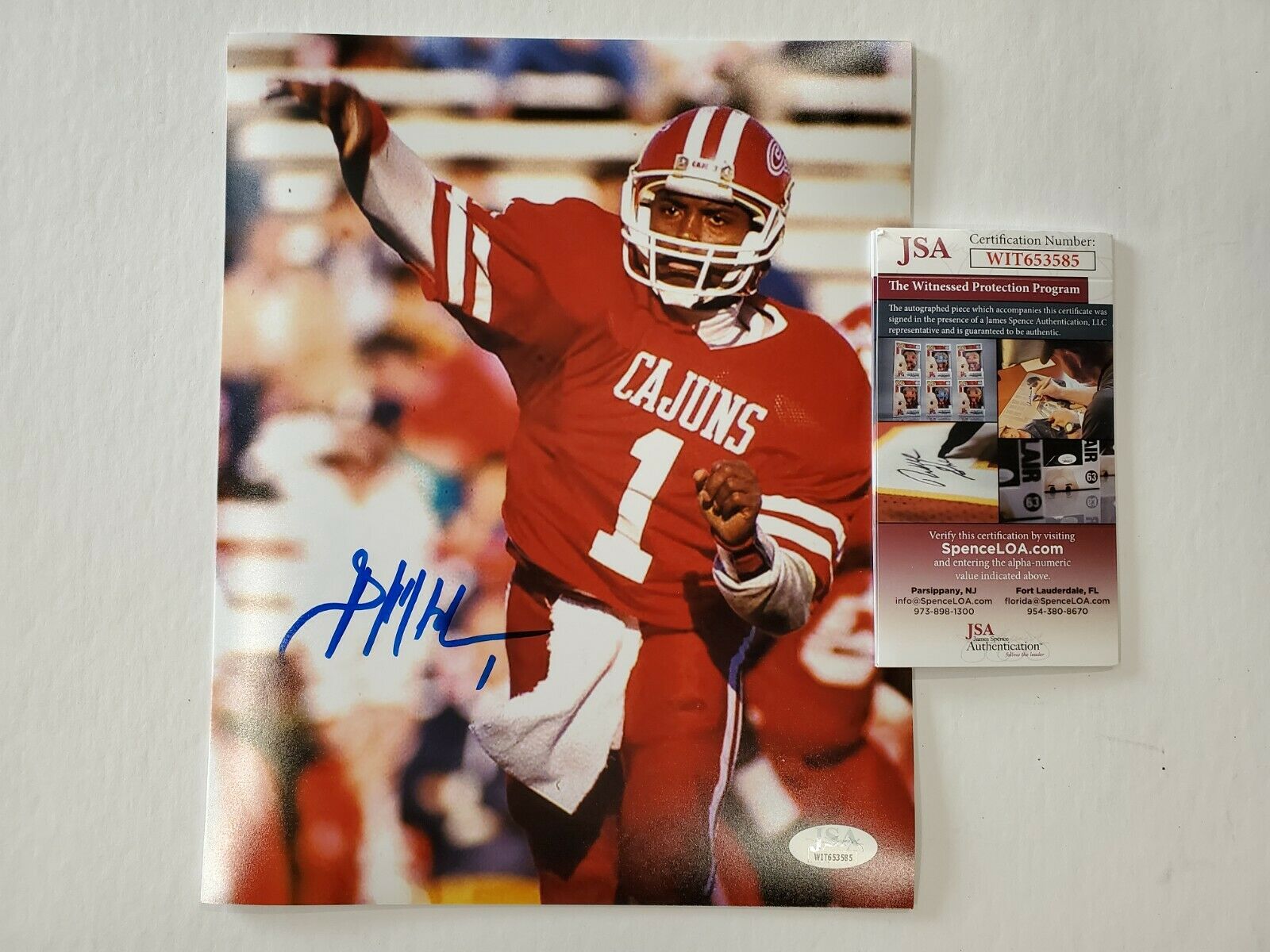 MVP Authentics Louisiana Ragin' Cajuns Brian Mitchell Autographed Signed 8X10 Photo Jsa Coa 53.10 sports jersey framing , jersey framing