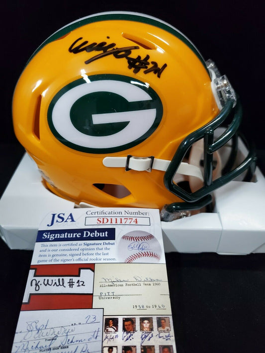 MVP Authentics Green Bay Packers Eric Stokes Autographed Signed Speed Mini Helmet Jsa Coa 99 sports jersey framing , jersey framing