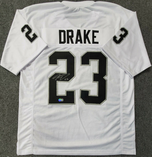 MVP Authentics Las Vegas Raiders Kenyan Drake Autographed Signed Jersey Beckett Holo 112.50 sports jersey framing , jersey framing