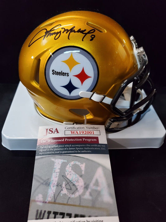 MVP Authentics Pittsburgh Steelers Tommy Maddox Signed Flash Mini Helmet Jsa Coa 90 sports jersey framing , jersey framing