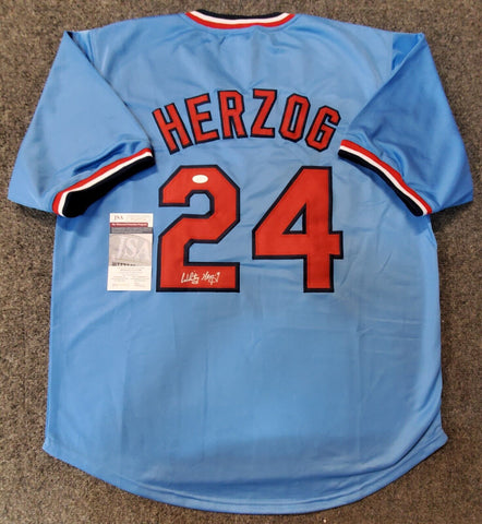 Washington Senators Style Whitey Herzog Signed Custom Jersey Jsa Coa